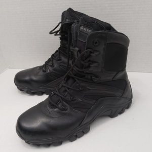 Bates Mens Ankle Leather Boots Black Zipper EO2348